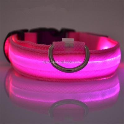 China Lovely Viable Dog Collars And Leads Luminous LED Light Pet Mascotas Cachorro Collars Large Dogs Fluorescent Collars for sale