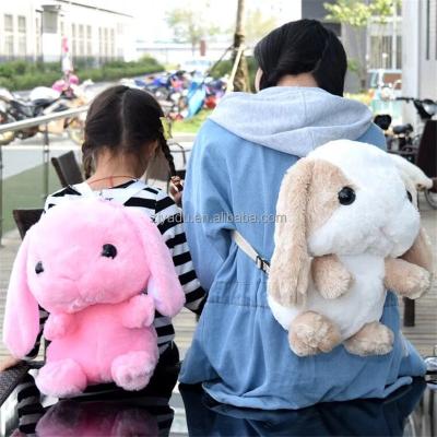 China 100% Eco-Friendly Cartoon Bag Kids Cartoon Toy Plush Long Ear Rabbit Schoolbags For Travel/Picnic for sale