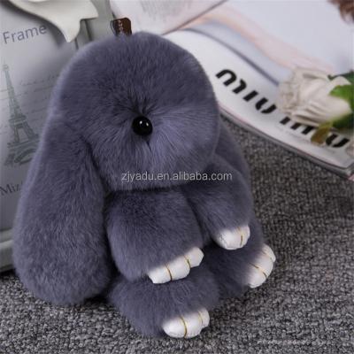 China Real Rabbit Decoration Women Handbag Rabbit Bag Key Chain Rabbit Key Chain Real Natural Fur Pendant for sale