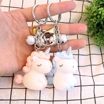 China Easy To Wear Creative Unicorn Girls Heart Pink Car Key Chain Girls Keychain Couples Dolls Cute Bags Pendant for sale