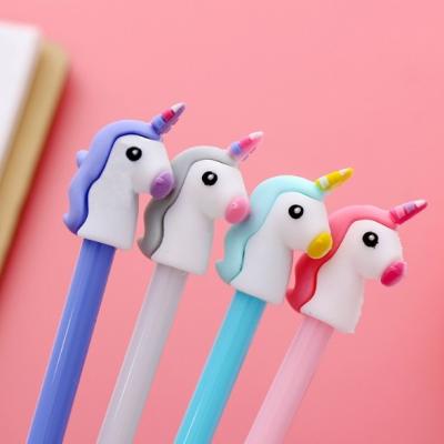 China Cartoon Unicorn Black Pen Normal Student Writing Pen Office Essay Pen for sale