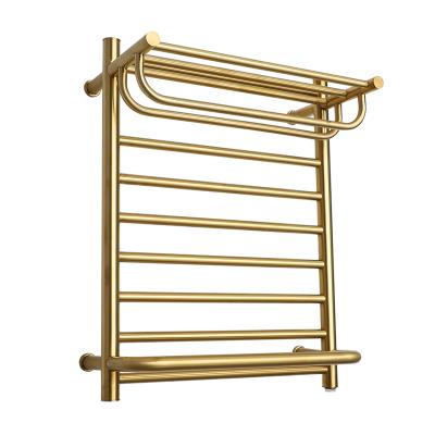 China Gold Towel Warmer Heated Towel Rail Drying Towel Rack for sale