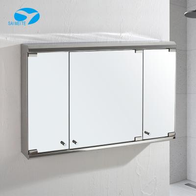 China Modern Triple Wall Door Mirror Bathroom Vanity Furniture Cabinet Bathroom Mirror Cabinet for sale