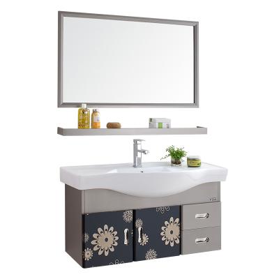 China Modern Used Bathroom Vanity Cabinets Toilet Vanity Bathroom With Wash Basin And Mirror for sale