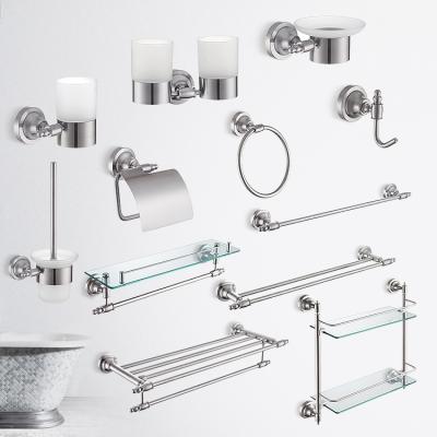 China Complete Bathroom Sets Center Modern Home Bathroom Stainless Steel Metal Accessory Set for sale