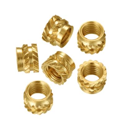 China High Quality Brass Plastic Thread Nuts M2.5 M3 M3.5 M4 M5 M6 Heavy Industry Insert Thread Knurled Nuts for sale