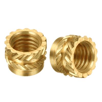 China Heavy Industry Plastic Brass Insert Thread Nuts M2.5 M3 M3.5 M4 M5 M6 Knurled Nuts for sale