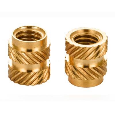 China Free Sample Heavy Industry Brass Double Twill Knurled Threaded Insert Nuts for sale