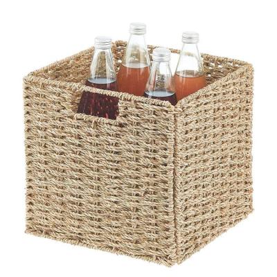 China Modern Kitchen Basket Storage Baskets For Cabinets Sea Grass Wicker Basket Storage for sale