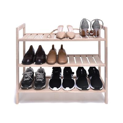 China Adjustable (Height) Advanced Customizable Rubber Wooden Shoe Rack Shelf Rack Shoe for sale