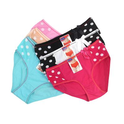 China New wholesale price breathable lady bowknot ornament printing cute young girls lingerie comfortable lace underwear briefs for sale