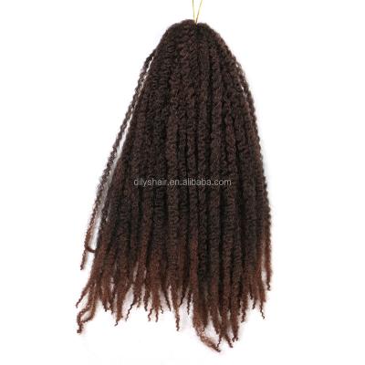 China 18 Inch Curly Marley Curly Easy Dry Afro Braids Synthetic Yaki Hair Extensions Twist Crochet Braiding Hair for sale