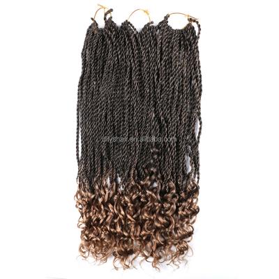 China Easy Dry Synthetic Curly Senegalese Twist Crochet African High Temperature Fiber Braiding Hair Bundles for sale