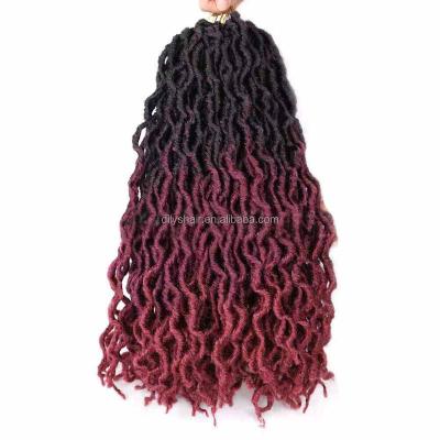 China 18 Inch Easy Dry Pre Looped Wavy Gypsy Locs Crochet Braids Synthetic Gypsy Locs Extension Wavy Locs for sale