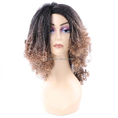 China Afro Brown Synthetic Wigs Wholesale Easy Dry 48 Hours Delivery For Black Women for sale