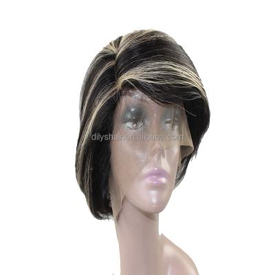 China Wholesale Double Body Wave Bob Straight Lace Frontal Wigs 100% Virgin Human Hair Brazilian Hair for sale