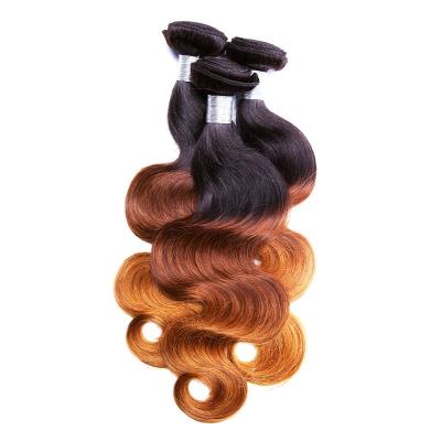 China Water Wave 100% Raw Peruvian Red Virgin Human Hair Body Wave Ombre Hair 1b/30 Bundles for sale