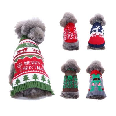 China Viable Warm Dog Clothes For Small Dog Christmas Halloween Cat Costume Winter Knitted Dogs Clothes Sweater for sale