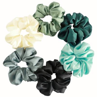 China best selling 100% silk scrunchies elastic hair bands colored hair ties for sale