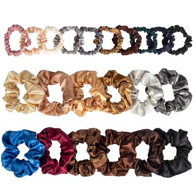 China 100% Mulberry Factory Price Custom Bulk Silk Comfy Scrunchies and Silk Satin Scrunchies Box Scrunchies for sale