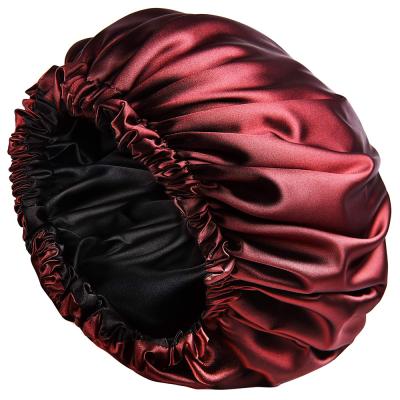 China Lady Silk Night Hair Soft Feeling Lady Silk Night Hair Hat Large Size Long Turban Soft Smooth Feeling Silk Hood for sale