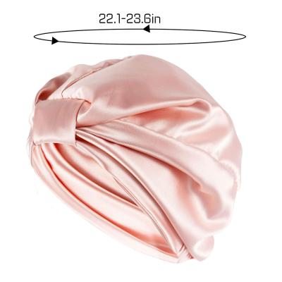 China Momme Hair 22 Elastic Band Solid Custom Braid Hood Silk Link Solid New Product Logo for sale