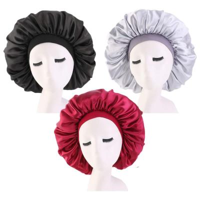 China Luxury Logo Acceptable Silk Bonnets and Brim Women Hair Wraps Caps for Wholesale for sale