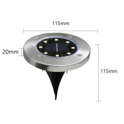 China Cheap Price 3/4/8/10/12/16 Solar Garden LED Stainless Steel Garden Buried Disc Light for sale