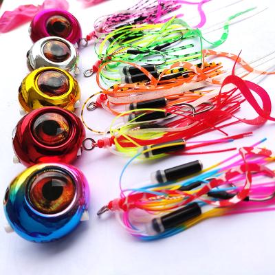 China Wholesale lead head+slicone skirt chrome drawstring jig lure madai kabura jig with sound rattle glow silicone tie for sale