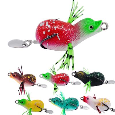 China 8.5g Plastic Thickened Bass Frog Lure Soft Body Strong Bait Soft Skin Lure Artificial Bait Lure Wholesale Topwater for sale