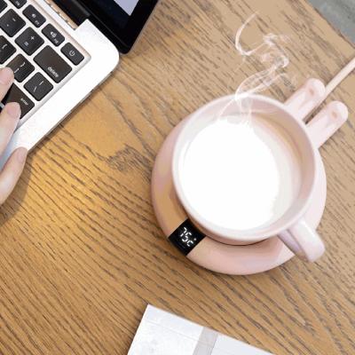 China Minimalist Smart Water Milk Cup Coffee Tea Cup Heater Electric Radiator Heating Coaster Suitable For Office Or for sale