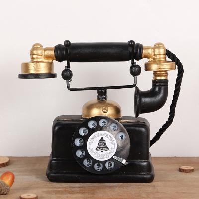 China European antique home office living room telephone vintage decoration telephone set resin retro decorative crafts for sale