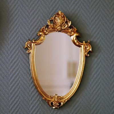 China Retro Decorative Minimalist Gold Resin Mirror Wall Decoration for sale