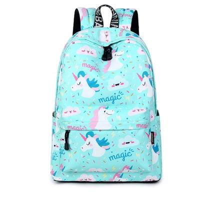 China 40CM X 30CM X 13CM Unicorn Printing Backpack Women Waterproof Blue Kawaii Schoolbags Laptop Bagpack School Bag For Teenage Girls Mochila for sale