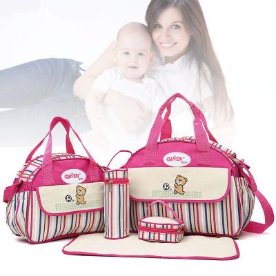 China 5PCS/Set Inner Container Cheap Diaper Bag Bars Large Capacity Mother Baby Bag 210D Polyester Mummy Diaper Bag Multi-Function Diaper Protection Diaper for sale