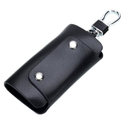 China Fashion atinfor Real Split Leather Buckle Small Key Wallet Holder Case Key Clip Storage Organization Bag for sale