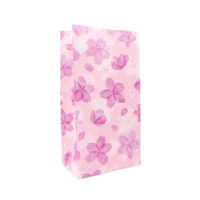 China Recyclable Printed Bags For Bread , Flowers Craft Brown Bags For Square Bottom Food Packaging White Kraft Paper Bakery Bag for sale