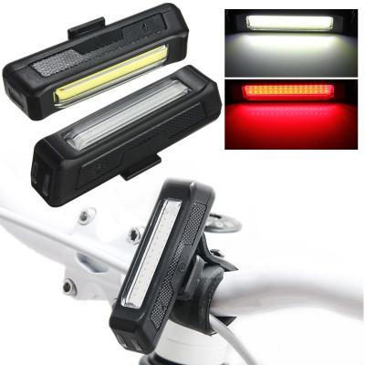 China ABS USB Rechargeable Bicycle Tail Light Front Set, LED Road Bike Rear Lights for sale