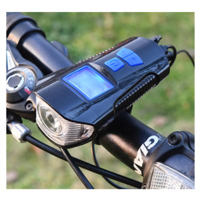 China Tachometer 4 Modes Rechargeable Waterproof USB LED Bicycle Light with Horn and Speedometer, Bicycle Accessories for sale