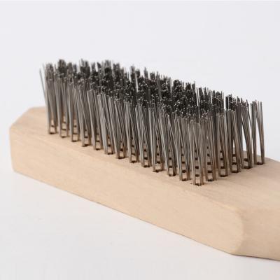 China Polishing and Cleaning Tool Steel Cleaning Wire Brush with Wooden Handle for sale