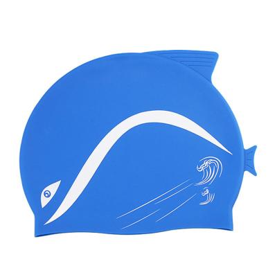 China Colorful Design Eco-friendly Durable Waterproof Logo Printing Swimming Cap Custom Fashion Silicone Kids Adult Swim Cap for sale