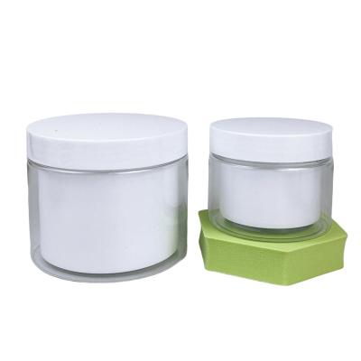 China 1/2oz 1oz 2oz 3oz 4oz 5oz 6oz 8oz Soft Plastic Cosmetic Storage Packaging White Lid And Clear Plastic Jar Skin Care Face Cream Jars for sale