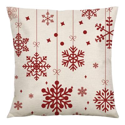 China Anti-Static NO MOQ Outdoor Merry Christmas Seat Burlap Pillow Cover Sublimation Pillow Cushion Cover for sale