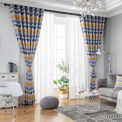 China Modern Style Isolated Custom Design Printing Curtains For Living Room 002 Ready Made for sale