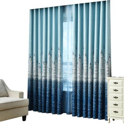 China Modern Style Isolated Custom Design Printing Curtains For Living Room 005 Ready Made for sale