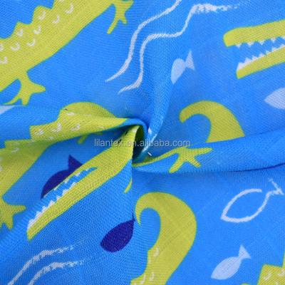 China Lanking Tex Baby Cotton Flannel Muslin Fabric 100% Printed Shrink-Resistant Baby Bedding Fabric Custom Digital Printing No Moq CT121 for sale