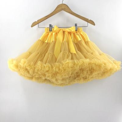 China Baby Kids Baby Diaper Full Tulle Pettiskirt Short Gold Skirts High Quality Breathable Double Swing Mini Skirt For Kids Girls for sale