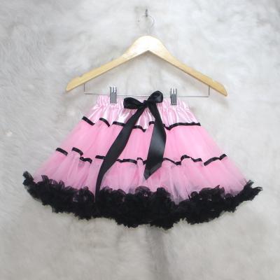 China Wholesale Breathable Chiffon Pink Ballet Tutu Skirt Kids Girls Children Fluffy Pettiskirt for sale