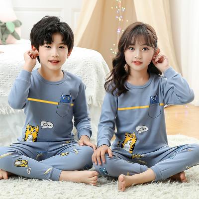 China Breathable Character Kids Pajamas Set Cotton Children Animal Pajamas Long Sleeve Sleepwear Set Kids Tiger Pajamas For Boys for sale