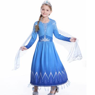 China Frozen 2 style Elsa Inspired Dress Birthday Party dress up Elsa Fancy Dress Elsa Cosplay costume for sale